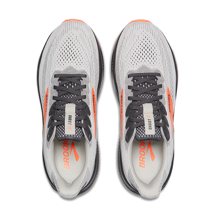 Brooks Ghost 17 Men\'s 9 Wide (2E) Grey Orange Running Shoes (1104422E048) Brooks Ghost 17 Men main image 4