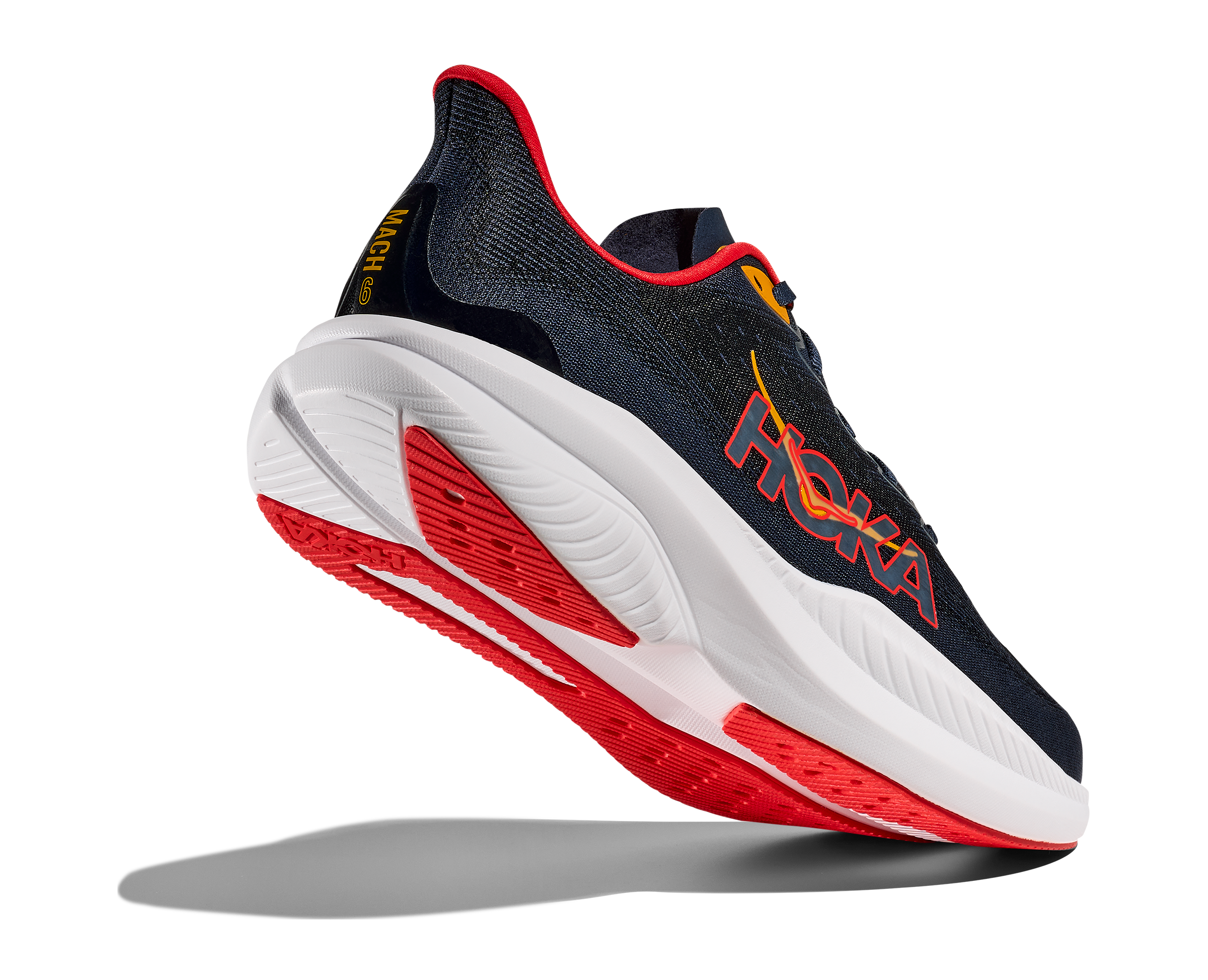 Hoka Mach 6 Mens Running Shoes Sneakers Grey Black Red 1164032 SRYB Size 8.5 D hoka-mach-6-running-shoe-black  main image 3