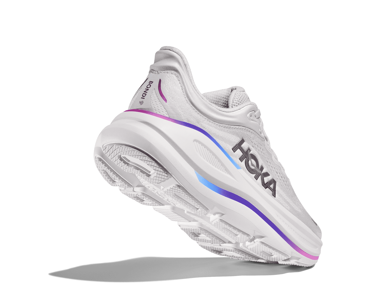 HOKA ONE ONE Bondi 9 Shoes Womens Size 4.5 White Gray Running Max Cushion Road Bondi 9 Women main image 3