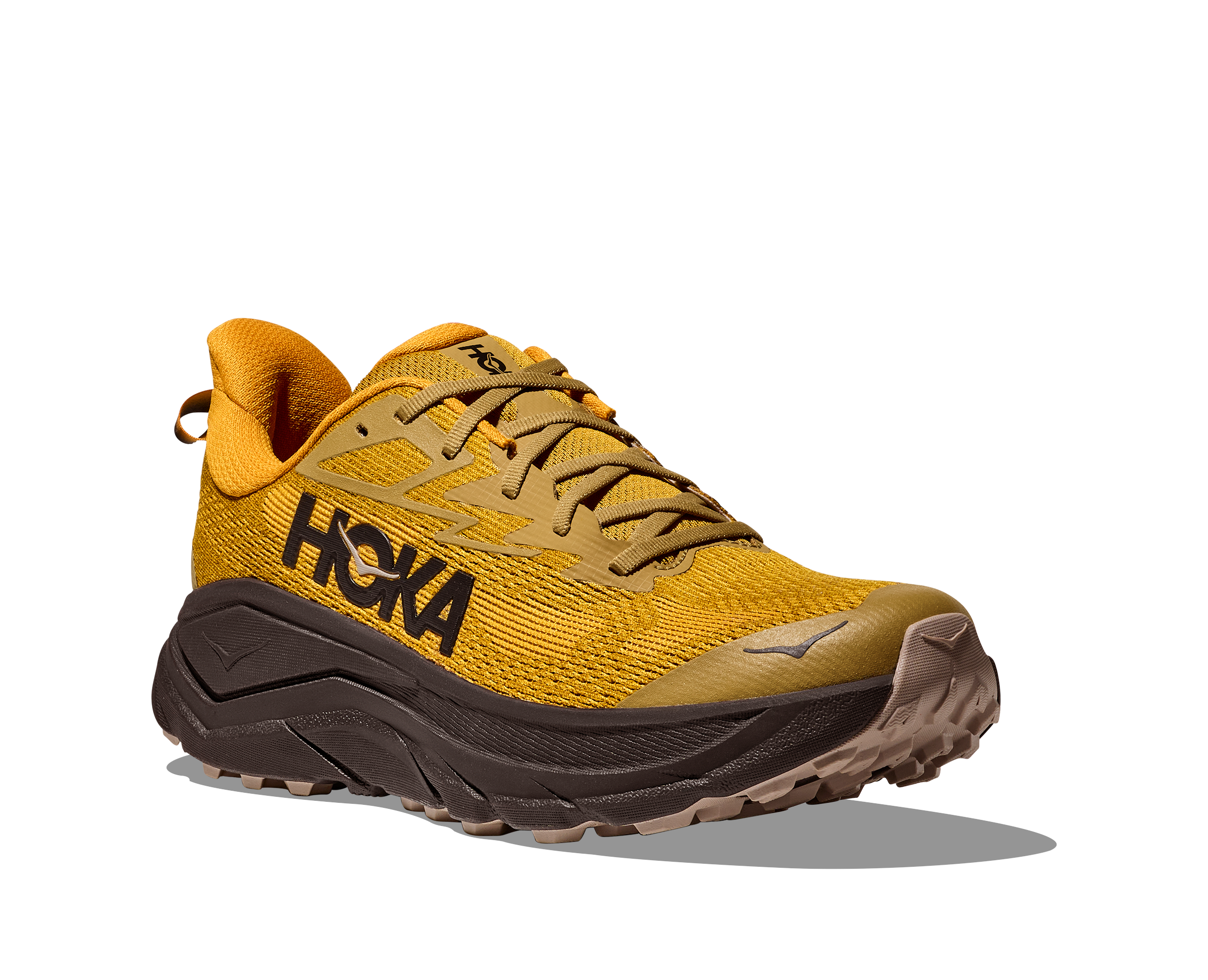 Hoka Men\'s Mustard Yellow Running Sneakers with Orange Accents (10.5) HOKA MEN main image 4