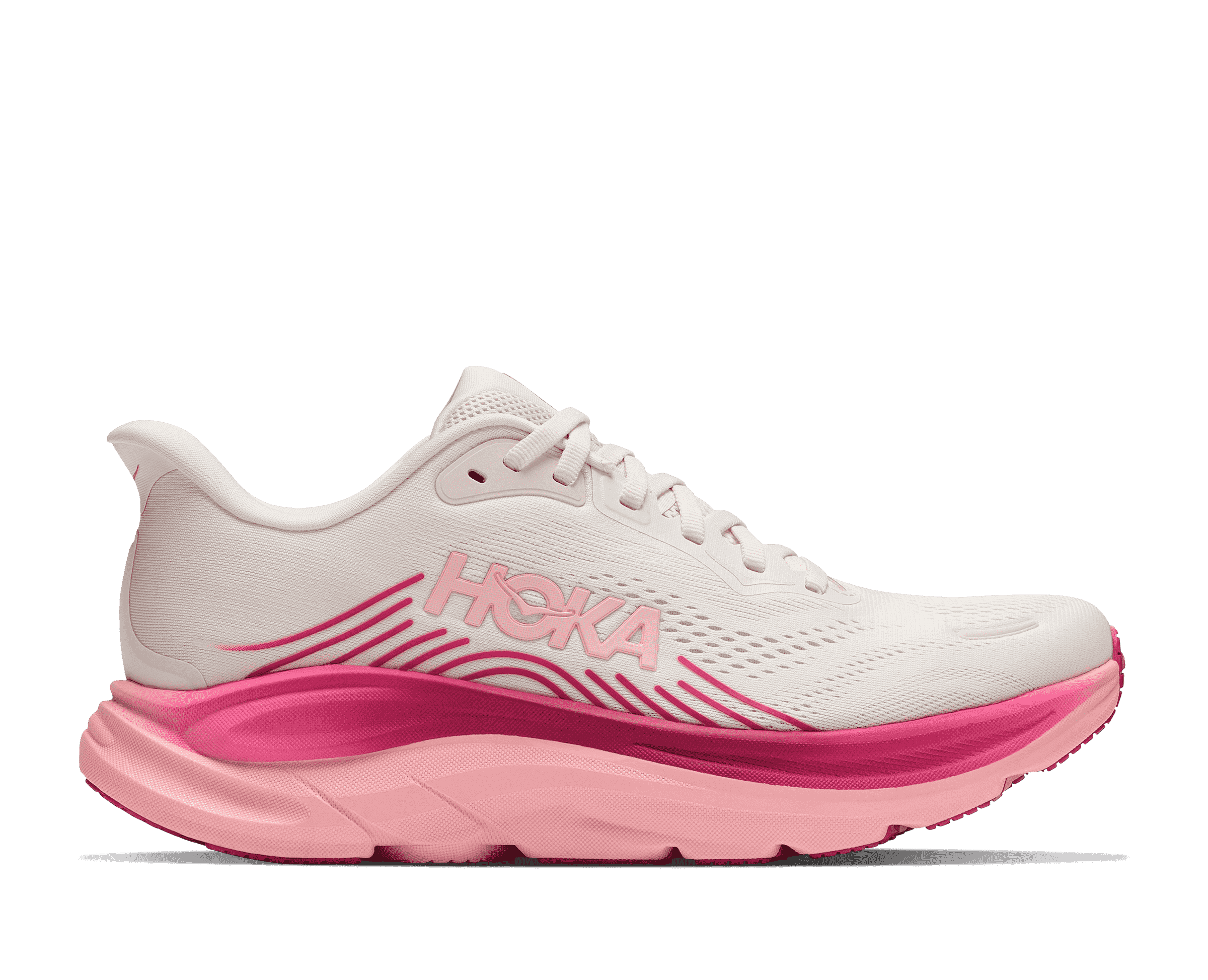 Hoka Men\'s Light Beige/Pale‎ Pink Cushioned Running Shoes HOKA MACH 7 Color : Lilac / Cream Carrying What You Want The  main image 2