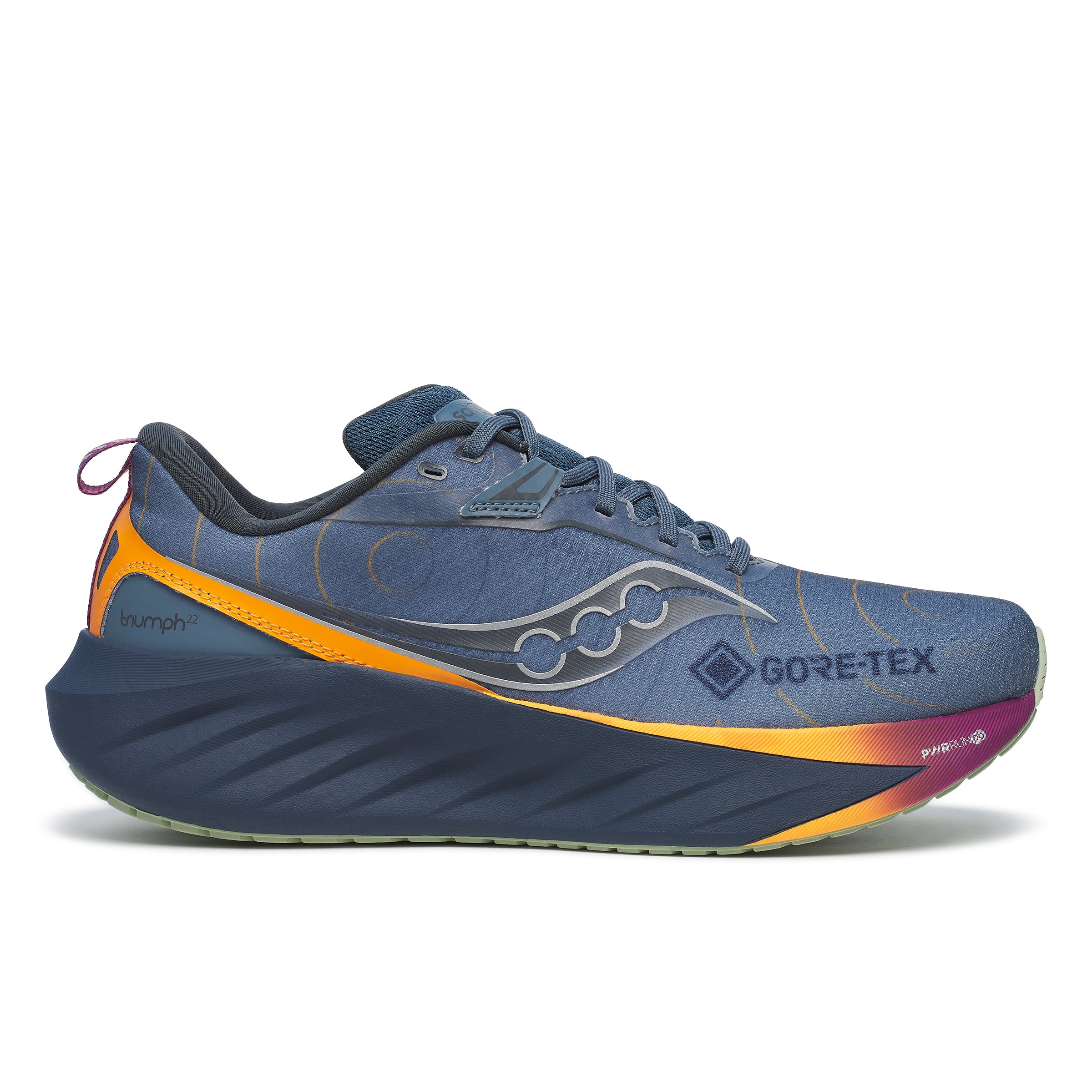 (取寄) サッカニー メンズ トライアンフ 22 GTX Saucony men Triumph 22 GTX Mirage/Navy Saucony - Men's Triumph 22 GTX - High Cushioned Running Shoe