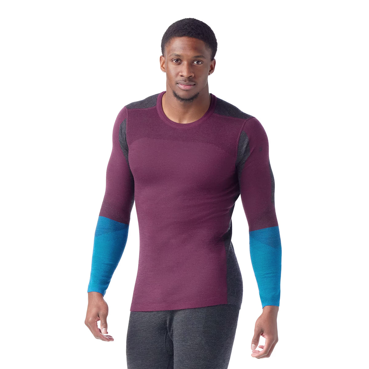 Smartwool - Men's Intraknit Thermal Merino Base Layer Colorblock Crew ...